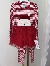 Bonnie Jean Size 6X Top Leggings Christmas NEW NWT Outfit Santa Tutu Red White