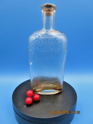 Antique Honest Measure Glass Whiskey Flask Early 1900s