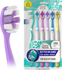 Gurunanda Butter on Gums Toothbrush, ADA Accepted Manual Toothbrushes with 8000