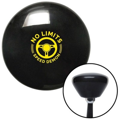 Yellow No Limits Black Retro Shift Knob w/ M16x1.5 Insert Shifter Auto Manual