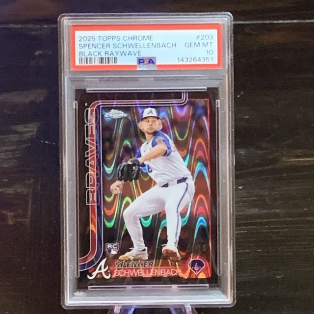 2025 Topps Chrome Spencer Schwellenbach Black Raywave /10 RC #203