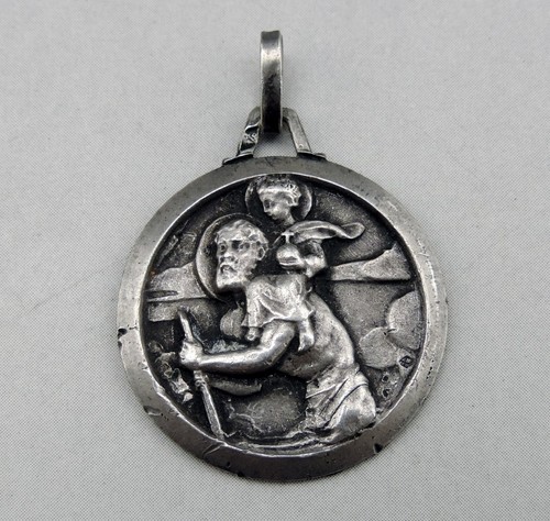 Bijoux Ancienne Médaille Pendentif religion argent (142-27/A0-68