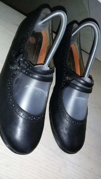 Women Clarks Heels Black Leather 40 #7AI9