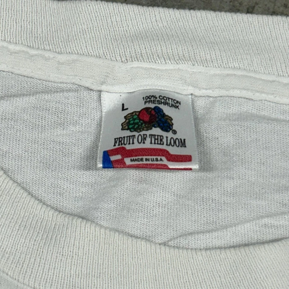 Vintage 90s Masters Shirt Mens Large White Golf Tournament Augusta Tee Fruit USA - Image 3 of 4