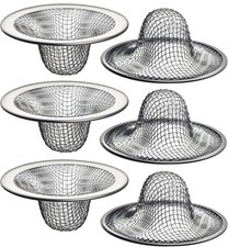 Hair Catcher Strainer Bathroom Tub Drain Hair Catcher Stainless Steel 6 Pack