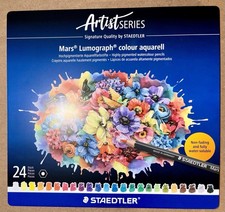 STAEDTLER 24pc Mars Lumograph Colour Aquarell Watercolor Art Pencil Set Artist