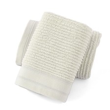 2 PCS White Hand Towels 13x29 Inch Soft Ribbed Striped 100 Cotton Bath