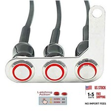 Stainless Steel LED Light Motorcycle Switch ON-Off Handlebar Adjustable Mount