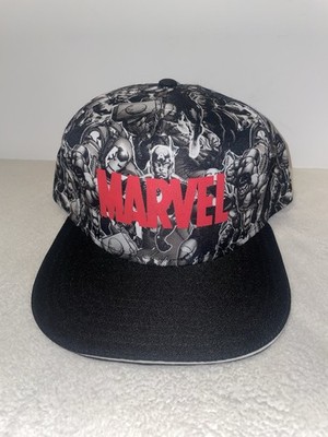 Marvel Comics Black and White Hat Cap Snap Back Avengers Characters