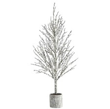 Nearly Natural 4ft. Snowed Twig Artificial Tree in Decorative Planter No Box New