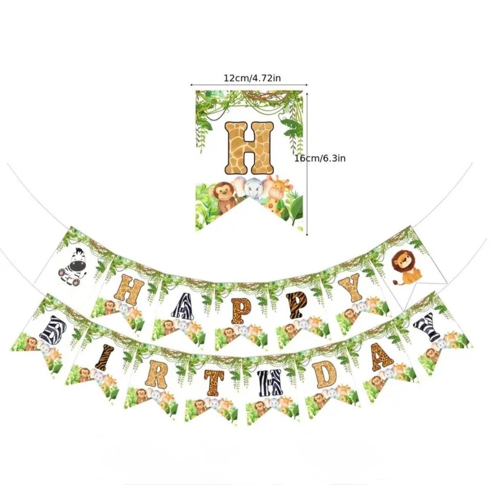Jungle Animal Safari Party Decoration Animals Birthday Tableware Party supplies — 第 4/4 张图片