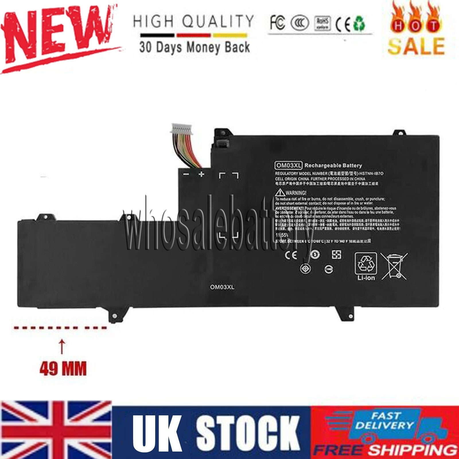 For HP EliteBook X360 1030 G2 Battery OM03XL 863280-855 P/N: 863167-1B1 1UX08PA