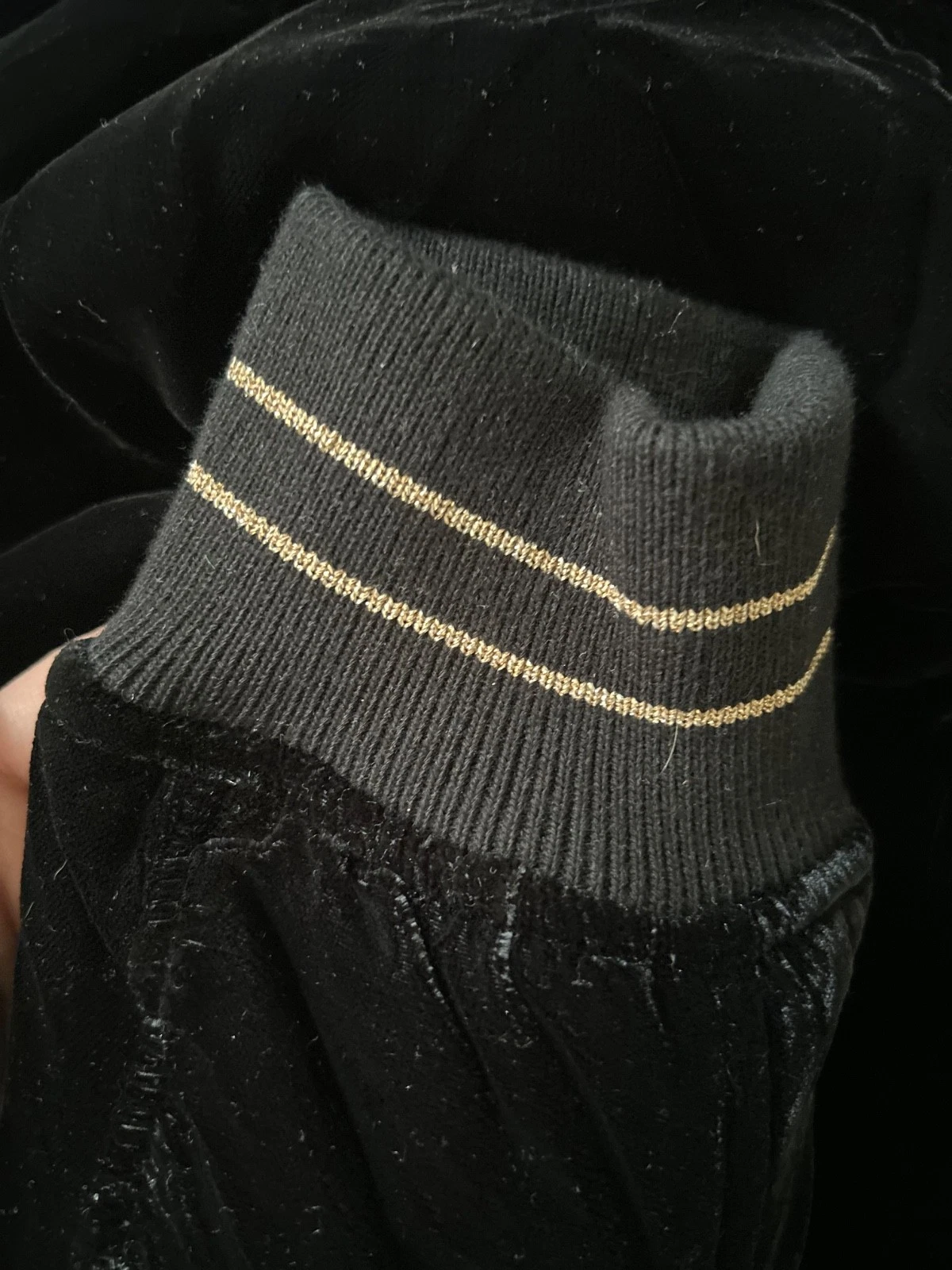 HAIDER ACKERMANN FW16 Velvet Biker Bomber Jacket Gold Lining Black Grail - product detail image 7
