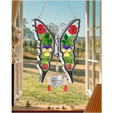 Women's Gift Idea - Butterfly Suncatcher with Heart Charm