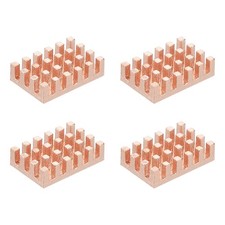 4 Pcs Copper Heatsink 10x15x4mm, Heat Sink Cooler Radiator for Raspberry Pi