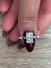 2.50 CT IGI Radiant Cut E VVS2 Lab Grown Diamond Engagement Ring 14k White Gold