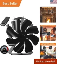 Wood Stove Fan Heat Powered Fireplace Fans Non Electric, Heat Activated Thermal