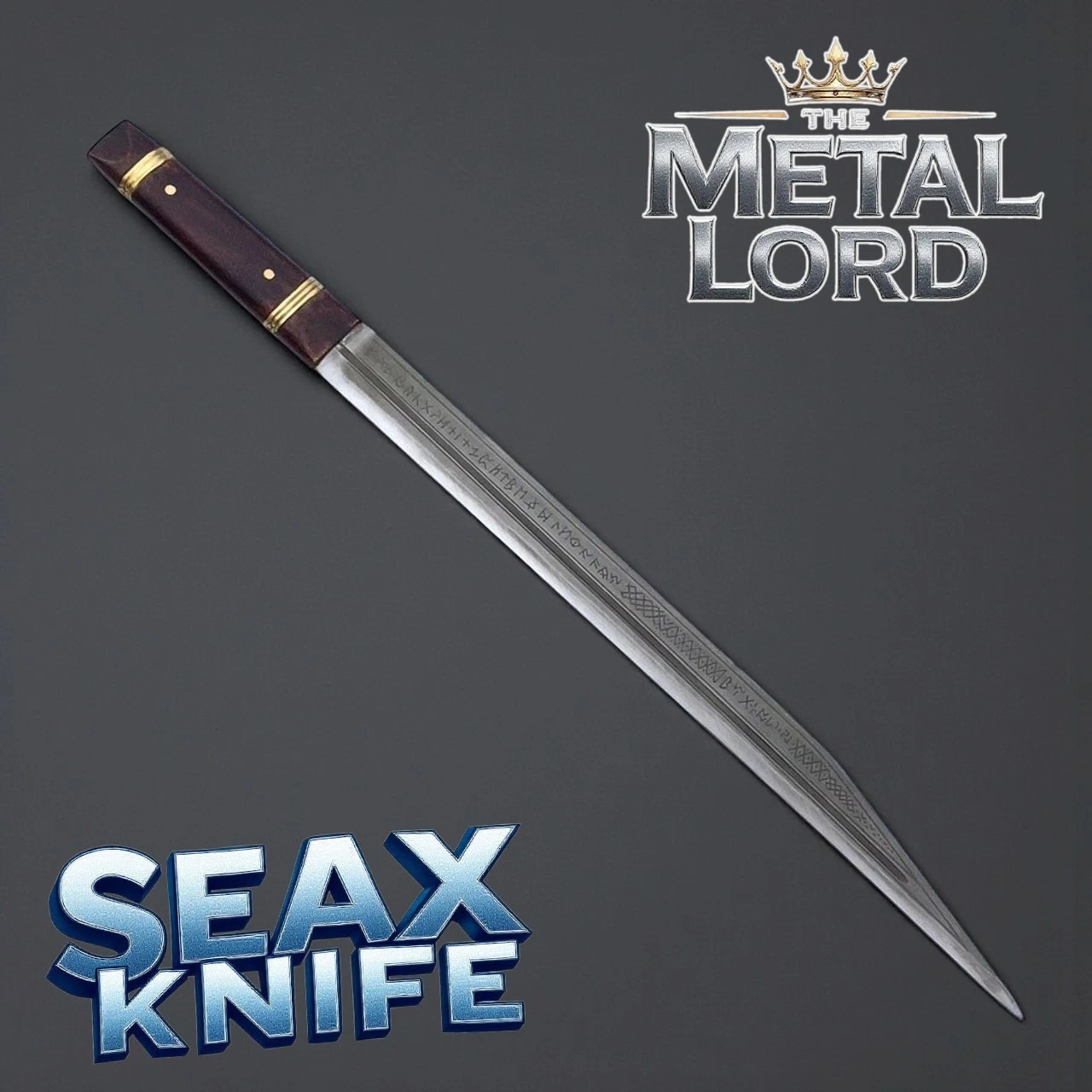 19" Handmade 5160 Spring Steel Medieval Viking Seax Knife Hunting Dane Knife