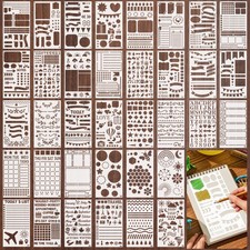 Yazhiji 36 PCS Journal Stencils, Planner Stencils for Junk 4x7 inches, White