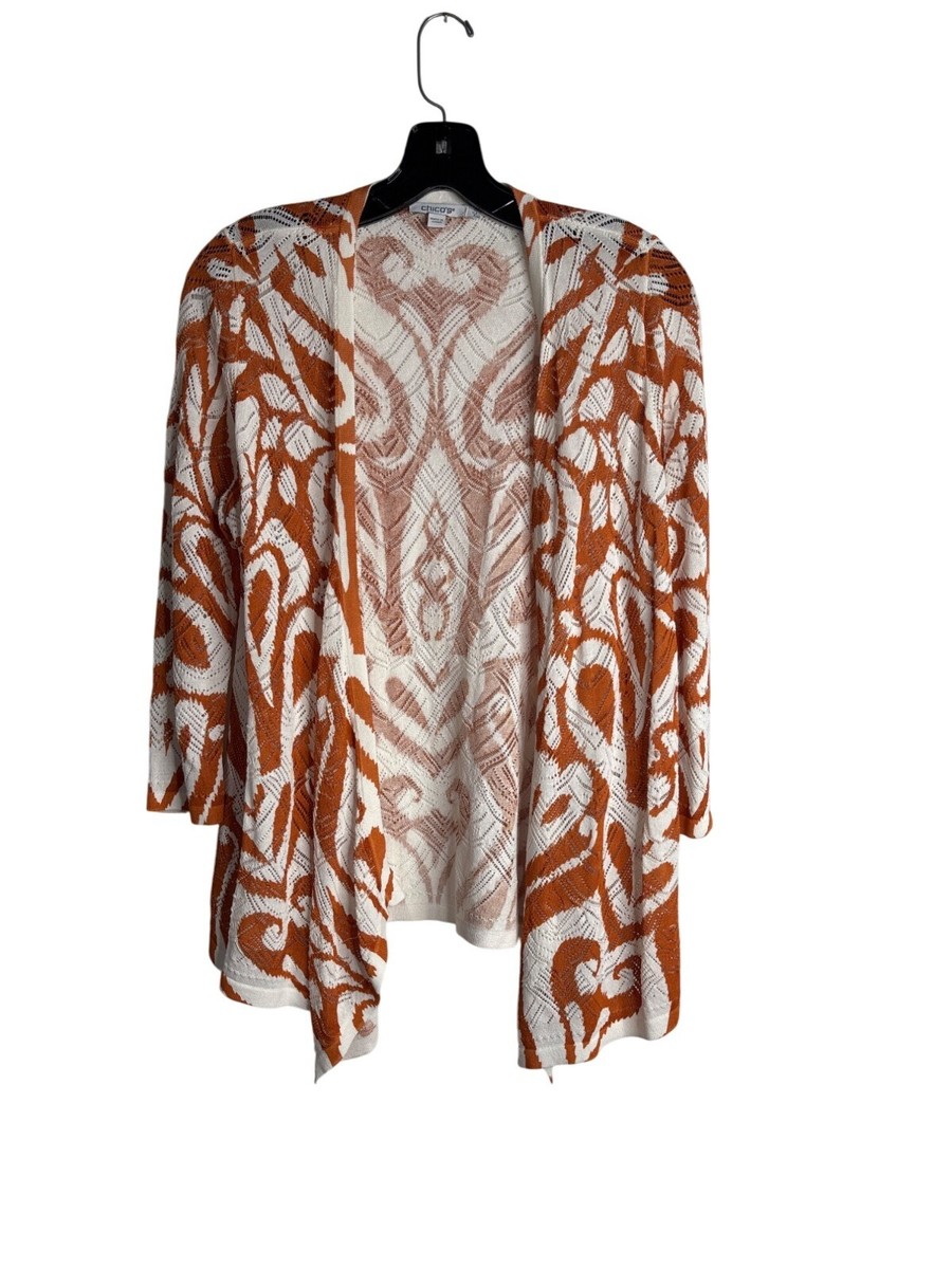 Chico's Summer Romance Abstract Cardigan Size 0/S NWT