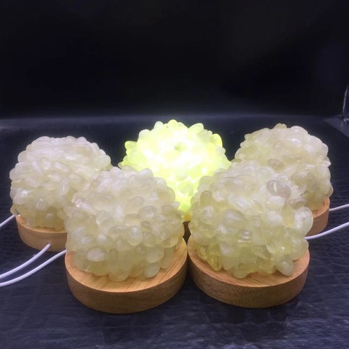 Lámpara esfera cristal citrino natural luz nocturna curación decoración del hogar 1 pieza - Imagen 2 de 24