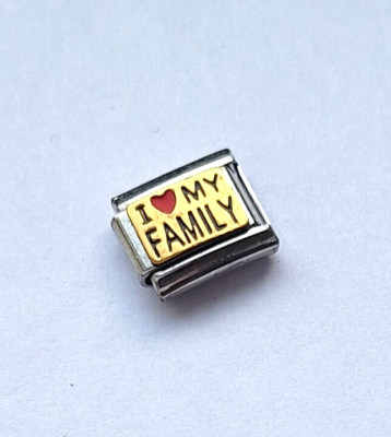 Italian Charms 9-mm-Edelstahl-Modul I love my Family