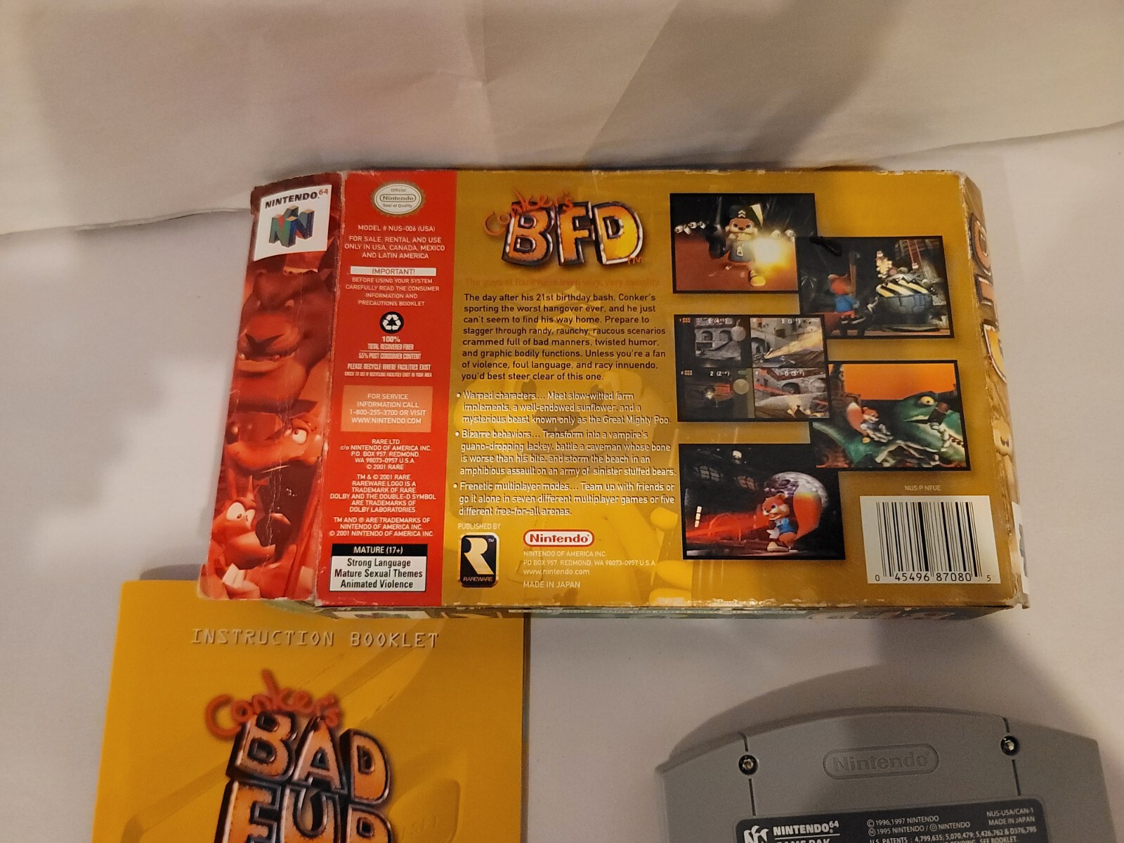 conkers bad fur day n64 authentic eBay