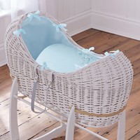 4baby Blue Shooting Star White Wicker Noah Pod Baby Boys Moses Basket 4baby Blue Shooting Star White Wicker Noah Pod Baby Boys Moses Basket