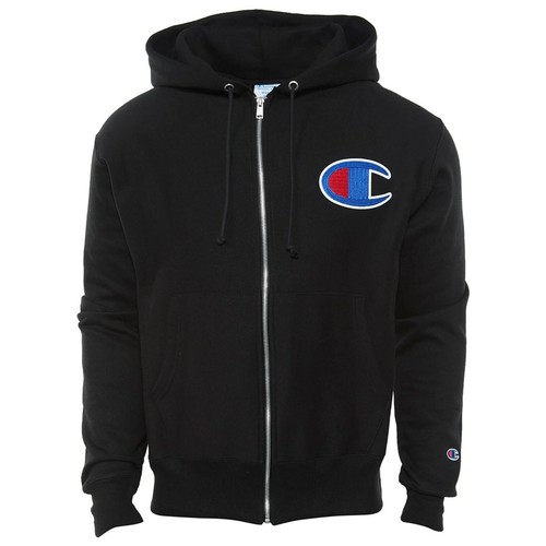 Sudadera con capucha Life para hombre tejido inverso con cremallera completa negra logotipo GF69 Y07476 con etiquetas | eBay