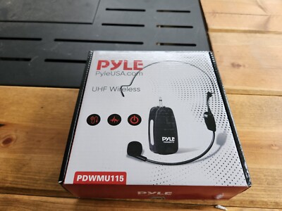 Pyle UHF Wireless BT Microphone Plug and Play Wireless Transmitter - Black