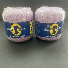 South Maid Crochet Thread Lot Of 2 Balls Color 444 Lavender 100 Acrylic Fiber