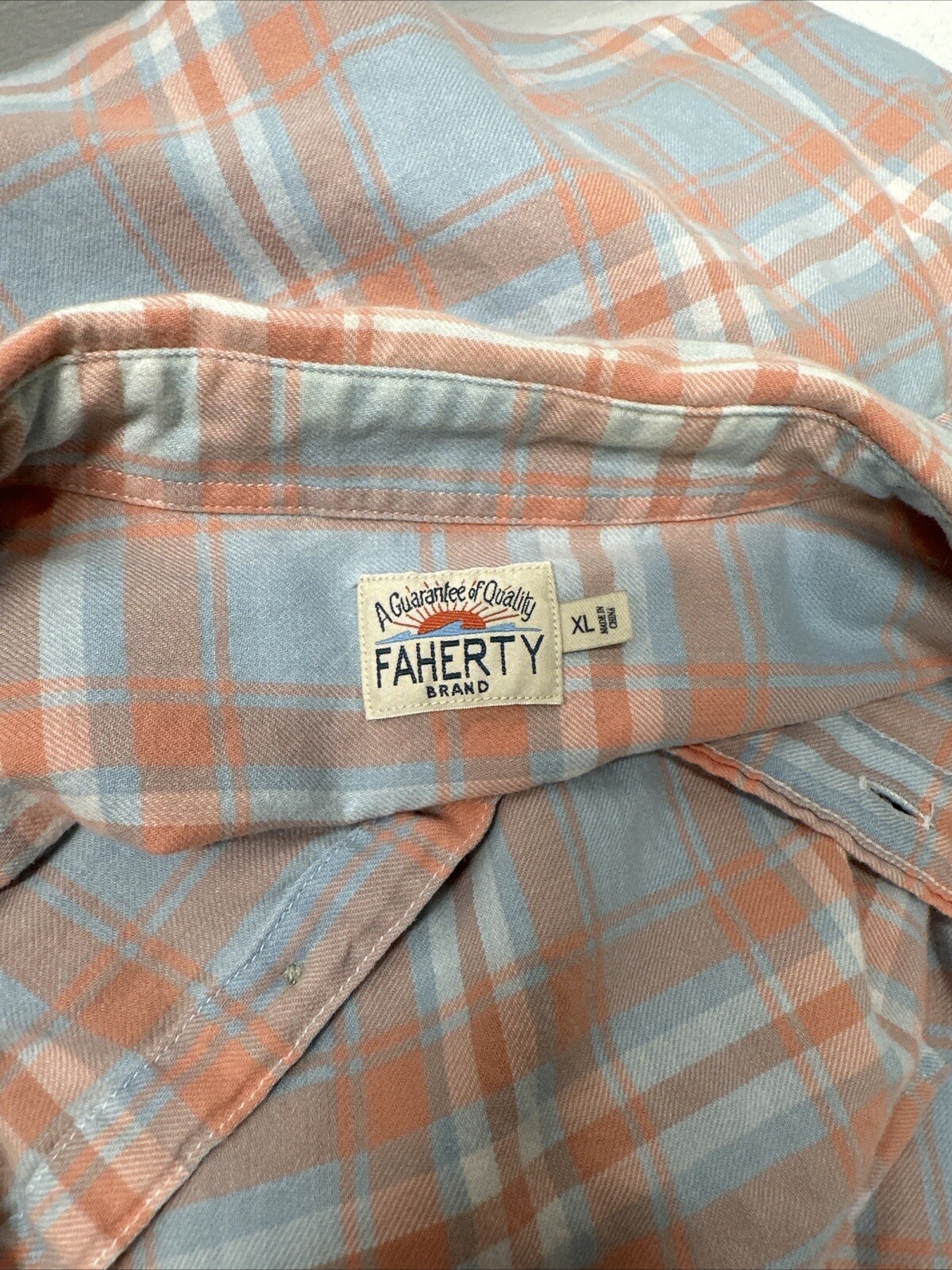 Faherty Button Down Shirt Collared Long Sleeve Pl… - image 9