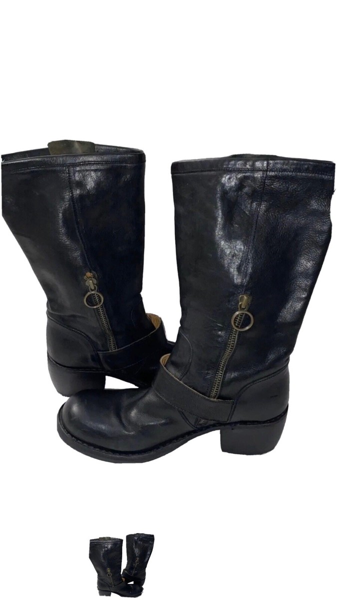 fiorentini+baker Mix Mik Moto Black Leather Boots Made In Italy 40