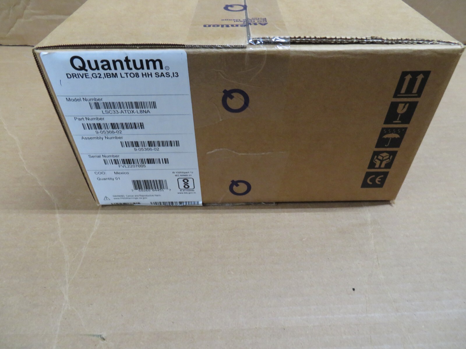 Quantum Scalar i3 Tape Drive LTO-8 SAS LSC33-ATDX-L8NA, 9-05366-02