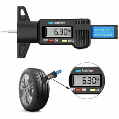 Digital LCD Reifen Lauffläche Tiefenmessgerät Messgerät Auto Van LKW Roller Motorrad