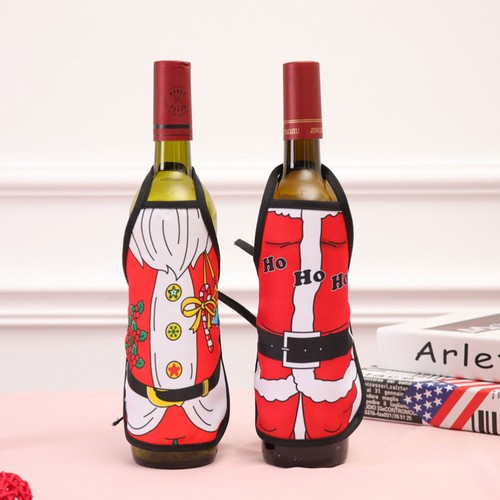 5 Pcs Christmas Wine Bottle Decoration Red Mini Bottles of Alcohol