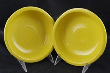HLC Home Laughlin Fiesta Set 2 Yellow Bowls Fiestaware Cereal Bowls 7"