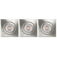 3Er Set Led Einbaustrahler 3X6,8W GU10 Schwenkbar 25° Dimmbar Eisen GebüRstet