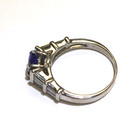 platinum 950 Natural 1.74ct oval sapphire .60ct VS 1 diamond gemstone ring 8.9g — photo 5