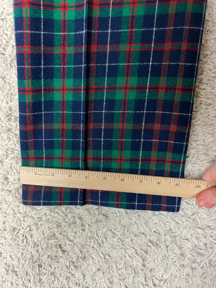 Pantalones de lana a cuadros vintage Pendleton para mujer 14 verde azul tartán forrados en EE. UU. Foto 2 de 4