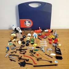 BULK LOT Playmobil Figures Pirates Dinosaurs Hats Weapons Accessories w/ Case