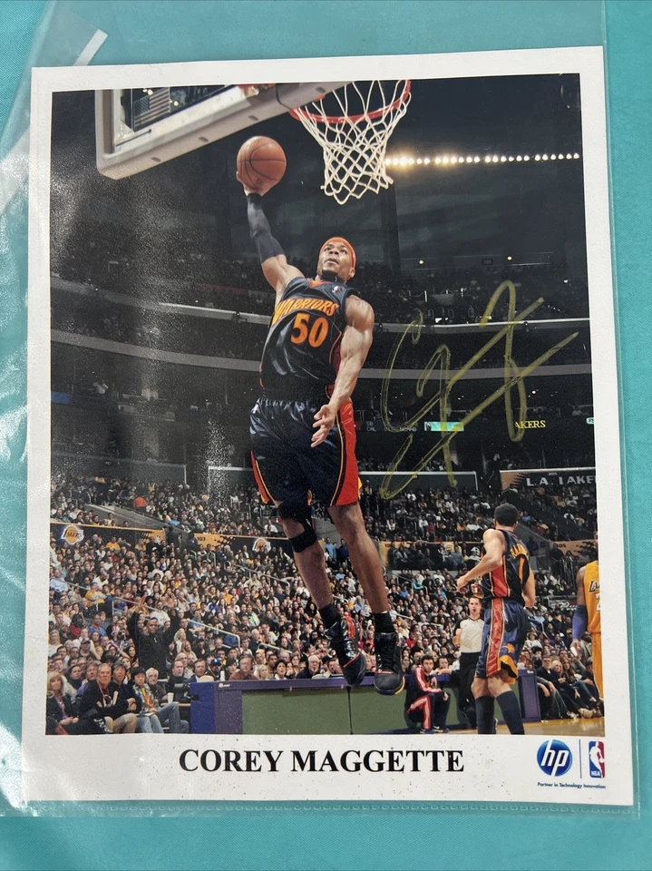 🔥 Letrero Autografiado Corey Maggette NBA 8x10 Foto Clippers Warriors Kobe en Imagen Foto 2 de 4