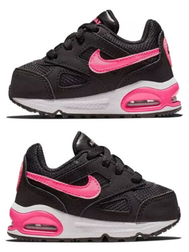 Baskets à lacets pour bébés filles Nike Air Max Ivo noir/rose taille Royaume-Uni 7,5 tout-petits - Photo 1/5