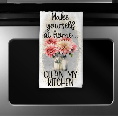 Clean My Kitchen Funny Microfiber Kitchen Dish Towel 16x24