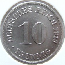 Coin German Empire Kaiserreich 10 Pfennig 1913 D In Uncirculated