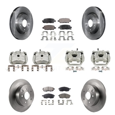 [Front+Rear] Disc Brake Caliper Rotor  Ceramic Pad Kit (10Pc) For Nissan Al