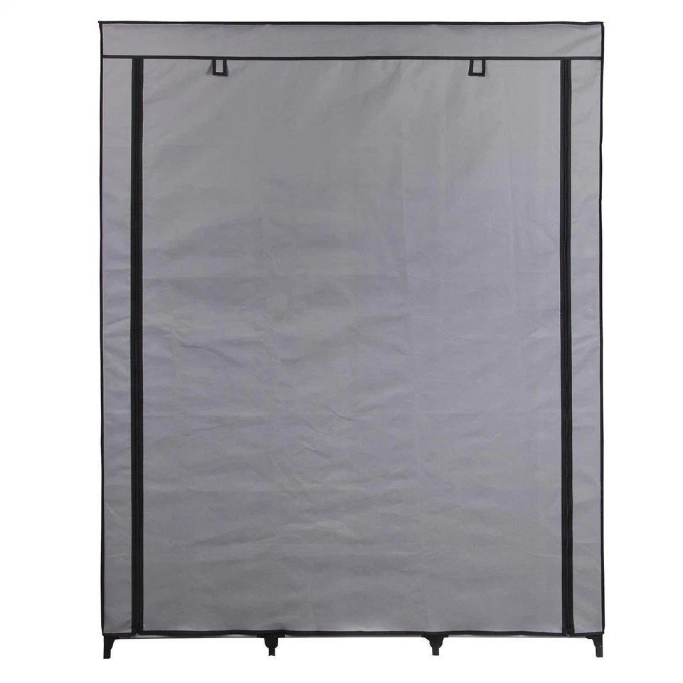 Stoffkleiderschrank Kleiderschrank Regal Keller Schrank Faltkleiderschrank grau - Bild 4 von 4