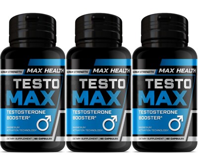 3 Pack Men's Testo Booster Male Enhancement Libido Stamina Energy Power 180ct 
