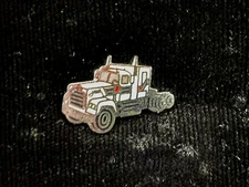 Semi Truck cream/red Hat Pinback Lapel
