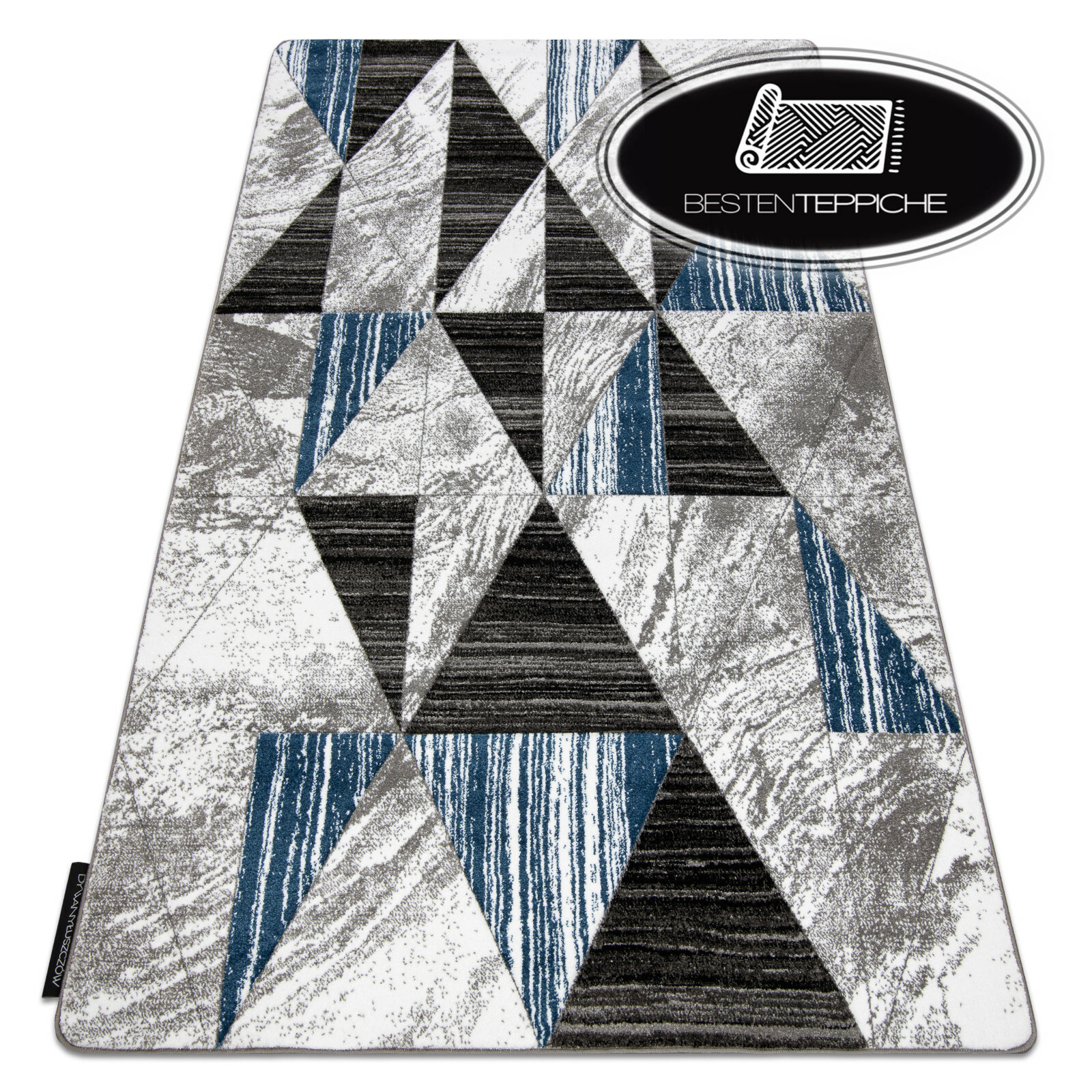 Originale Teppiche Moderne Qualitat Bestee Blau Modisch Dreiecke